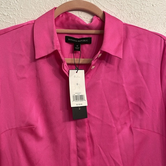 NWT Banana Republic Pleat-Skirt Shirtdress Size 0 - Picture 5 of 7